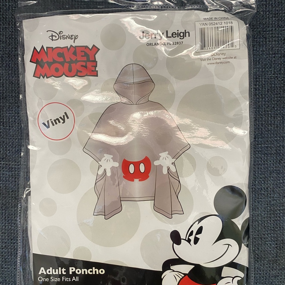 Mickey adult rain poncho